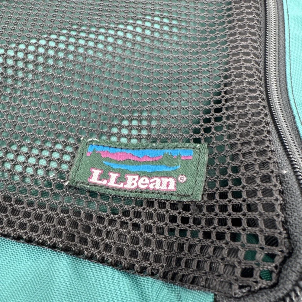 LL Bean Large Green Nylon Packing Cube Travel Organizer Mesh Made USA Gorpcore